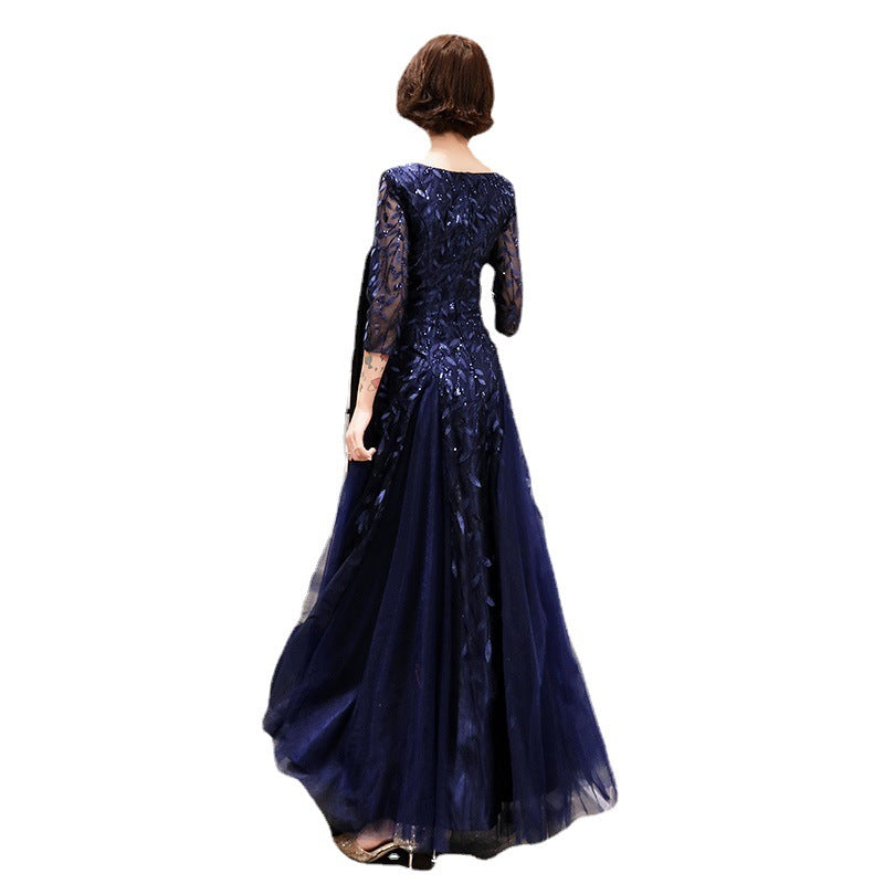 Fall 2024 New Evening Dress Women's Small Slim Student Host People's Congress Choir Anniversary Performance Costume