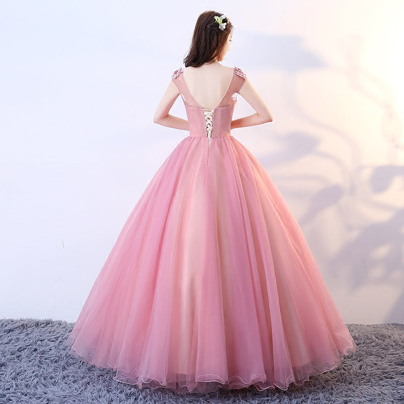 2024 New Colorful Wedding Dress Solo Performance Costume Pettiskirt Vocal Chorus Art Examination Host Dress for Women