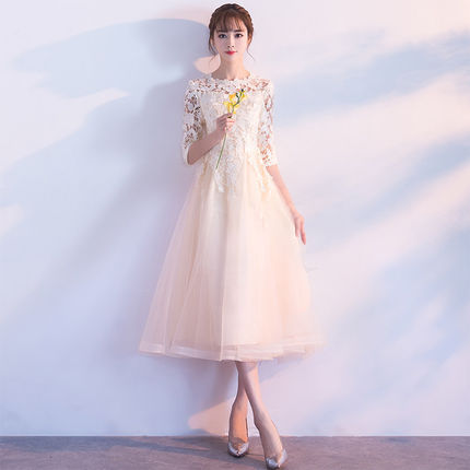 White Evening Dress Skirt Female 2024 New Daily Style Fairy Banquet Temperament Student Chorus Performance