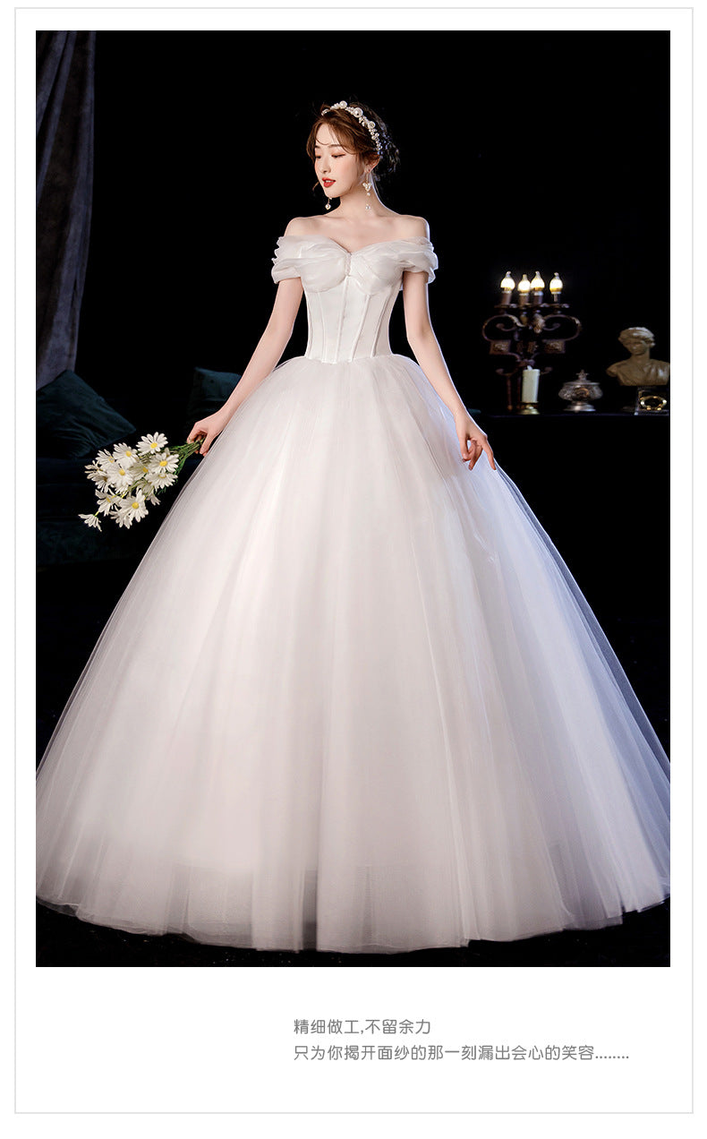 [Customized] Wedding off-Shoulder Strap Floor-Length Tube Top Wedding Pettiskirt Light New Wedding Dress Korean Manufacturer