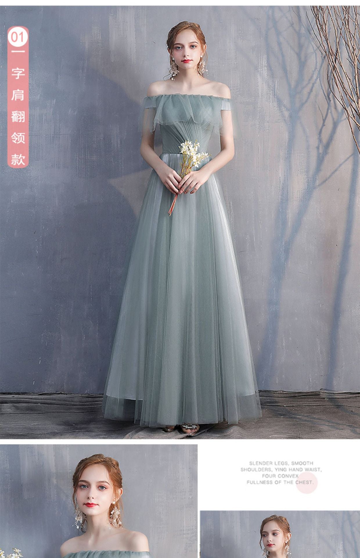 Bridesmaid Dress 2024 New Spring Mori Fairy Bridesmaid Ladybro Dress Dress Long Slim-Fit Banquet Evening Dress for Women