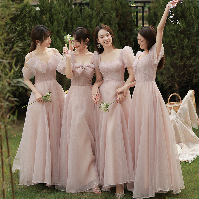 Bridesmaid Dress 2024 New Summer Long Fairy Temperament Slimming Niche Ladybros' Dress Girlfriends Clothes Simple and Elegant