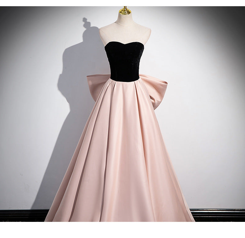 Evening Dress High-End Affordable Luxury Niche French Style High Sense Pink Banquet Annual Meeting Host Solo Vocal Music Art Test