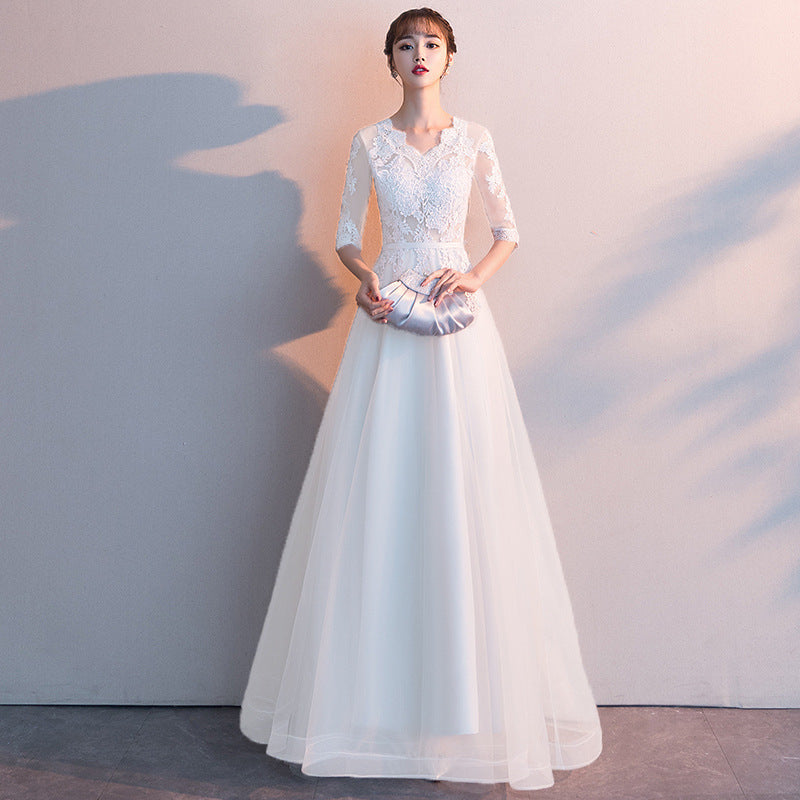 Evening Dress for Women 2024 Summer New Banquet Elegant Long Dress Show Thin Black Socialite Annual Meeting Dress