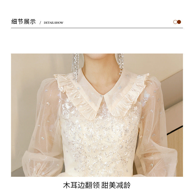 Annual Party Evening Dress 2024 New Banquet Slimming 18-Year-Old Adult Piano Performance Art Exam Vocal Dress Dress