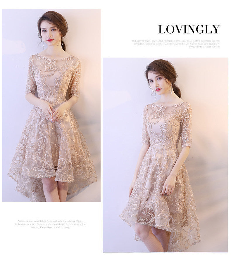 Little evening dress 2024 New Banque front short back long elegant slimming party princess autumn dress