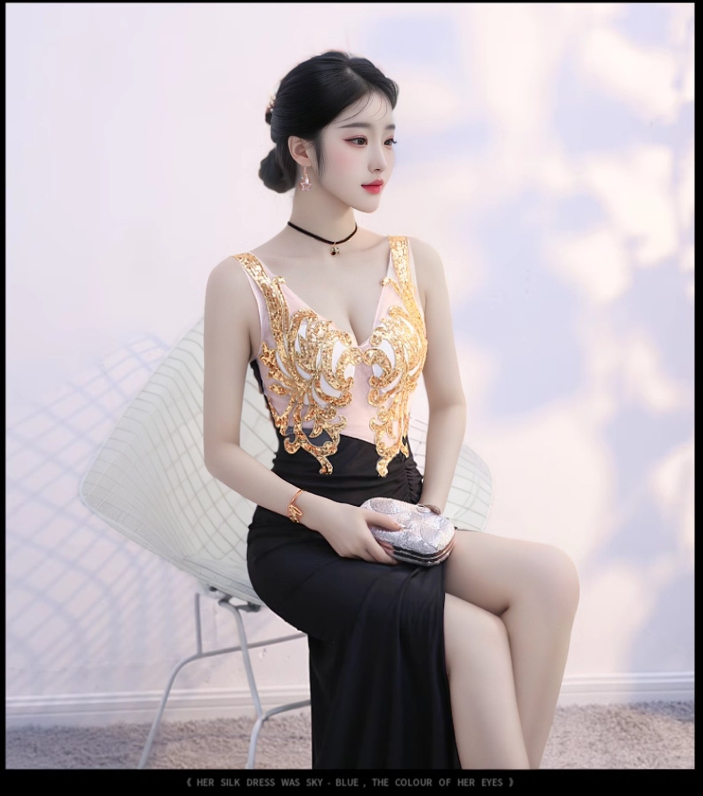 Sexy Dress Ladies Temperament Banquet Evening Dress Hotel KTV Club Public Relations Glade Dress Long Dress