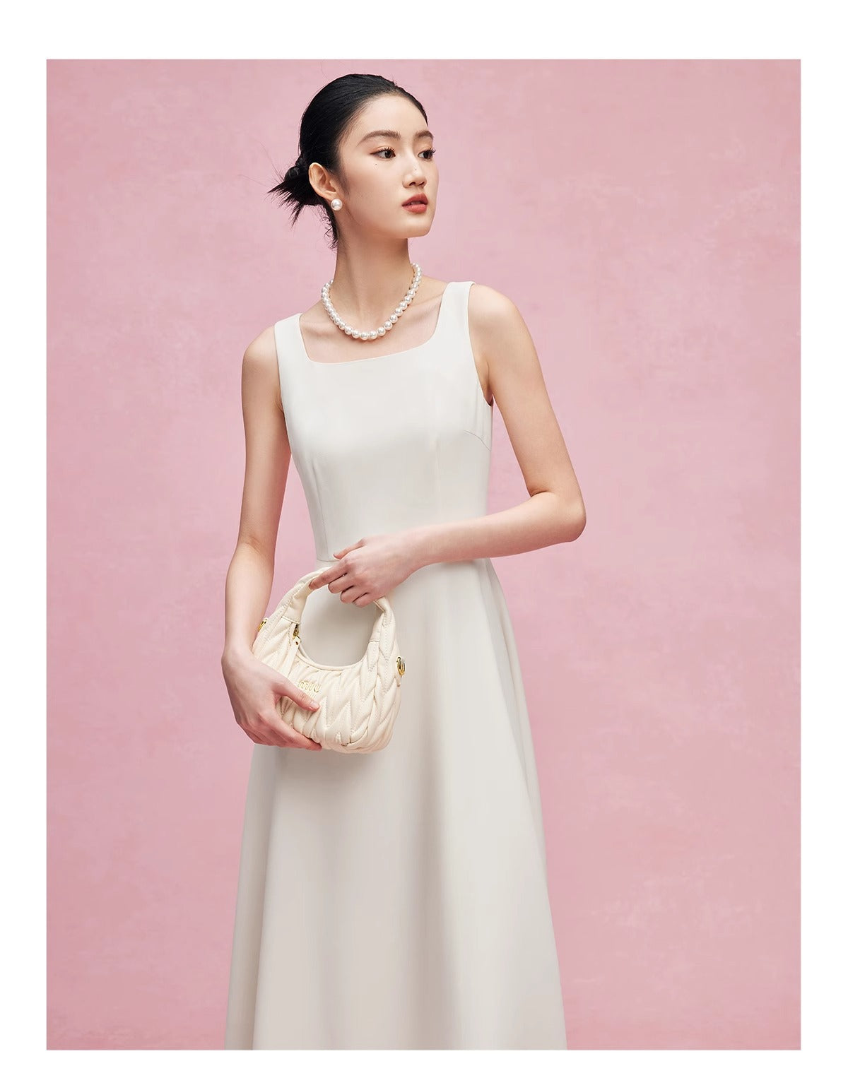 French Style White Dress 2024 New Sleeveless Vest Dress for Women Summer Fashion Slimming Long Dress