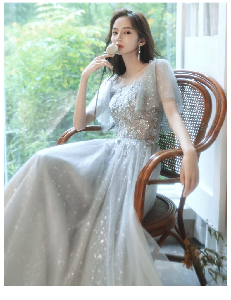 Mori Fresh Banquet Fashion Evening Dress for Women 2024 New Elegant Elegant Fairy Dream Fairy