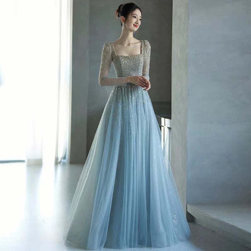 New Chinese Style Fishtail Evening Dress 2024 New Light Luxury Minority Morning Gowns Toast Dress Bride Purple Banquet Dress