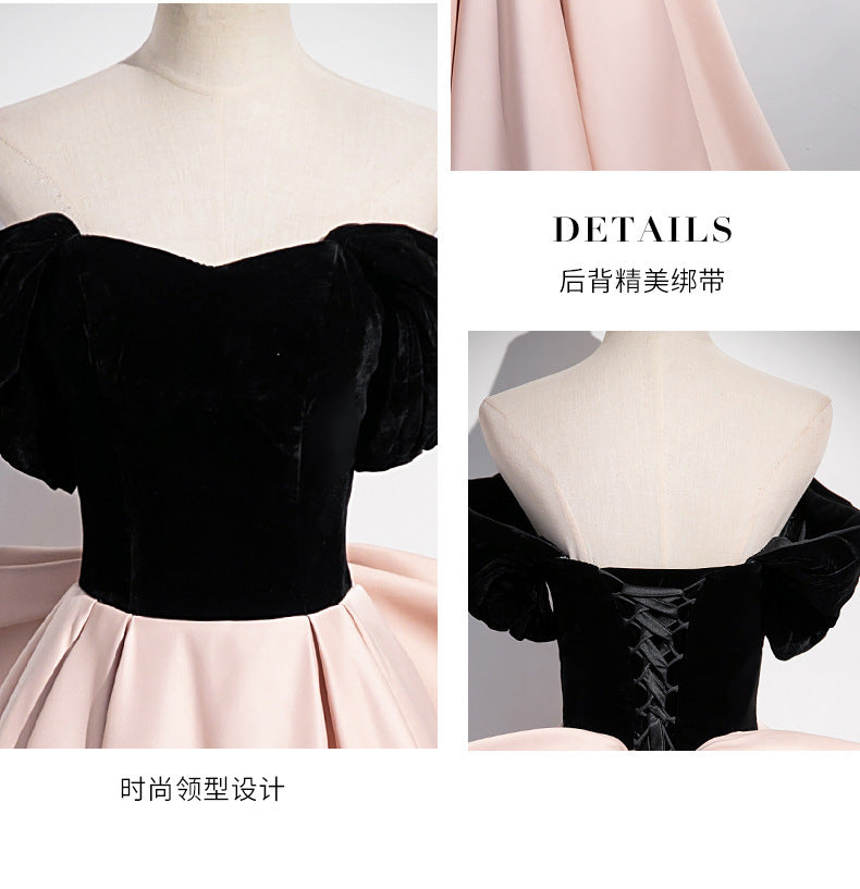 Evening Dress High-End Affordable Luxury Niche French Style High Sense Pink Banquet Annual Meeting Host Solo Vocal Music Art Test