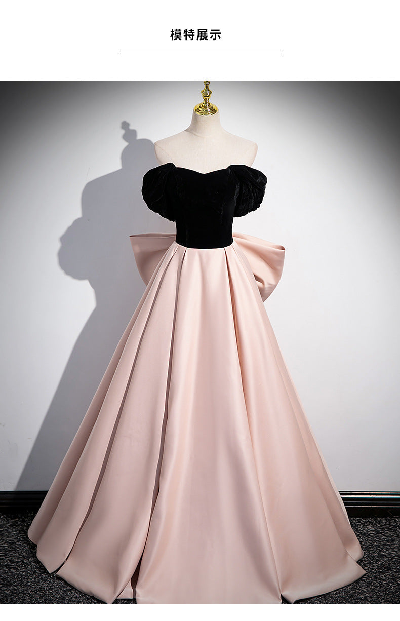 Evening Dress High-End Affordable Luxury Niche French Style High Sense Pink Banquet Annual Meeting Host Solo Vocal Music Art Test