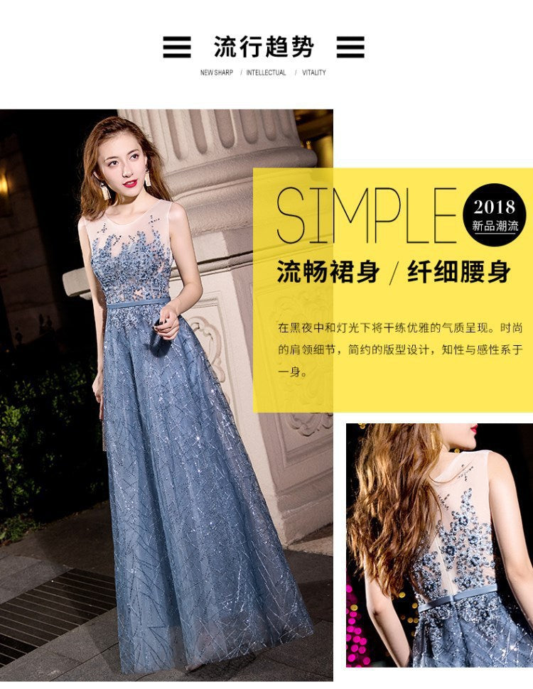 Elegant Evening Dress Women's 2024 Autumn New Annual Meeting Dignified Generous Long Slimming Host Banquet Evening Dress