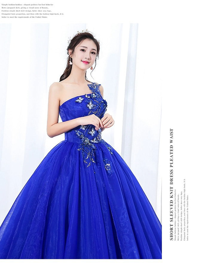 Evening Dress Host Costume Vocal Music Art Test Student Singing Bel Canto Solo Dress Women's Long Pettiskirt Winter