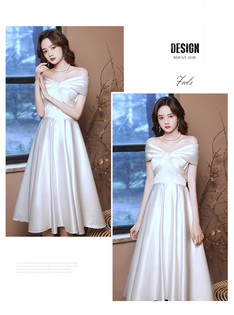 Young Banquet Dress Dress Women's 2024 New Elegant Host Dress Daily Style Engagement Evening Dress