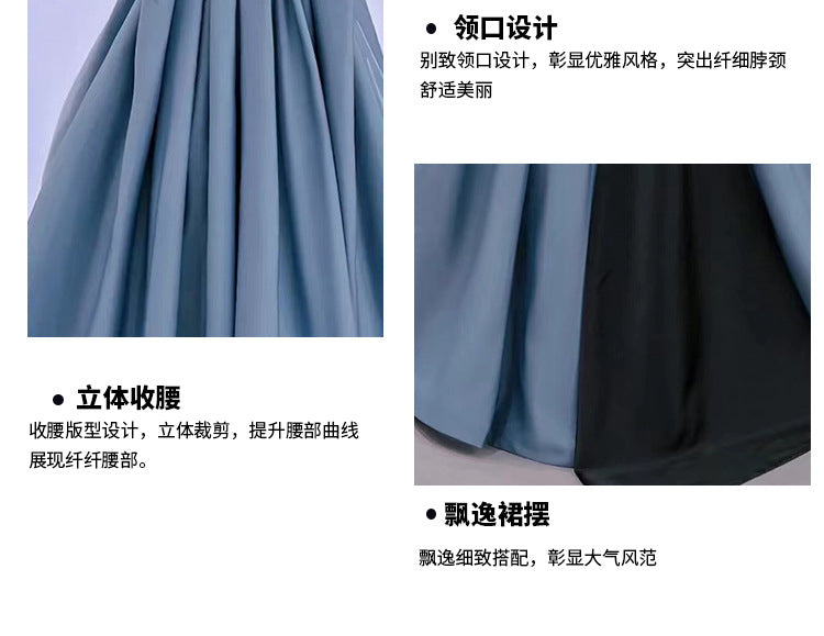 Princess Evening Dress 2023 New Banquet Host Dress Female Solo Art Exam Performance Dress Adult Ceremony Dress