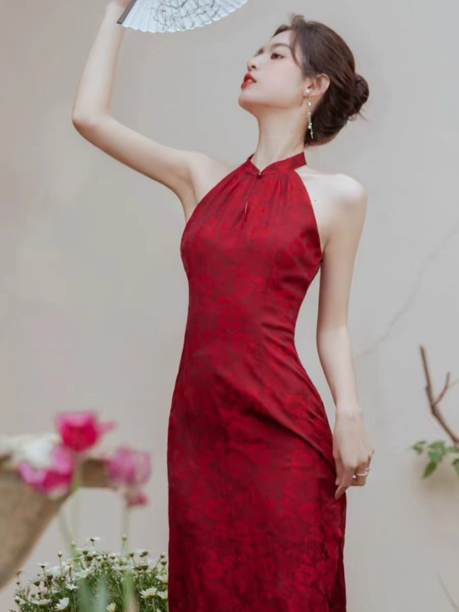 Morning Gowns New Chinese Cheongsam Bride Wedding Toast Dress Engagement Dress High-End Affordable Luxury Niche Red Dress Women