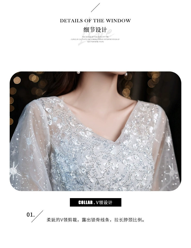 Little Evening Dress Female Banquet Bridesmaid High-End Temperament Vocal Music Art Test Senior Student Graduation Host Autumn