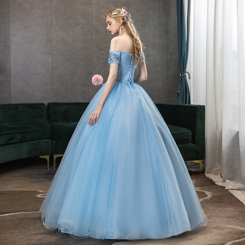 Evening Dress Pettiskirt Host Long Performance Dress Vocal Music Art Test Student Bel Canto Solo Stage Annual Party Dress Female