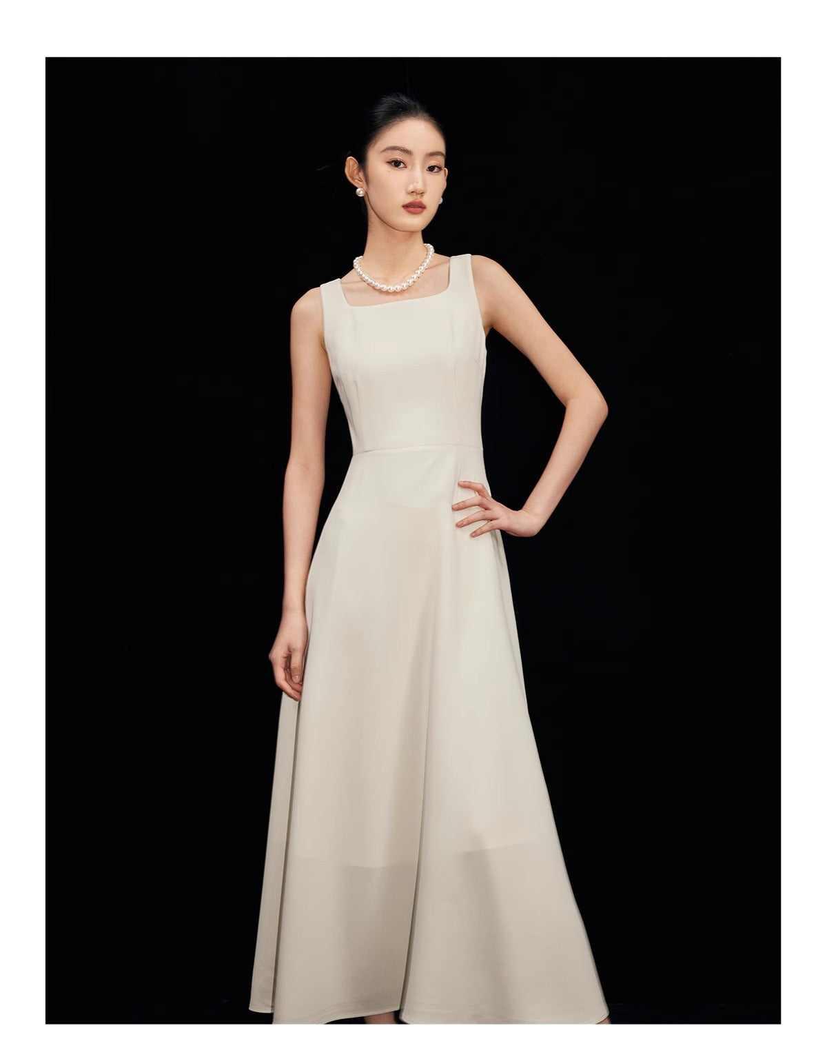 French Style White Dress 2024 New Sleeveless Vest Dress for Women Summer Fashion Slimming Long Dress