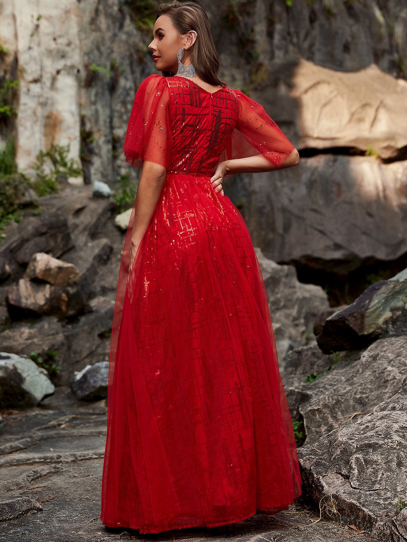 Cross-Border Dance Formal Dress Elegant Long Banquet Evening Dress Broken Size Leak-Picking Special Session