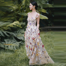 French Princess Escape Evening Dress Super Fairy Blue Student Art Exam Performance Dress off-Shoulder Temperament Bride Toast Dress