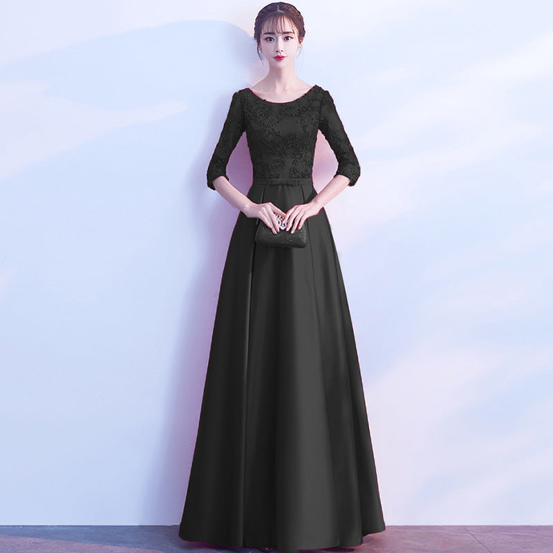 Toast Dress Bride 2024 New Wedding Banquet Evening Dress Skirt Women Wine Red Long Style Can Be Worn Casual Long Sleeve