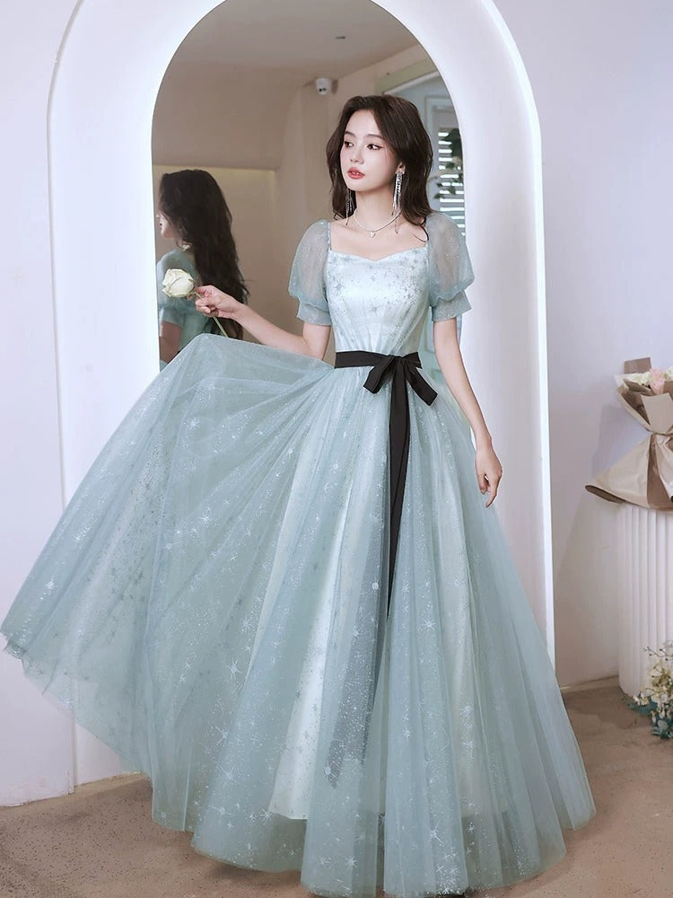 Blue Evening Dress Women's High-Grade Fairy Temperament Ladies Banquet Light Luxury Minority Princess Adult Ceremony Host Performance