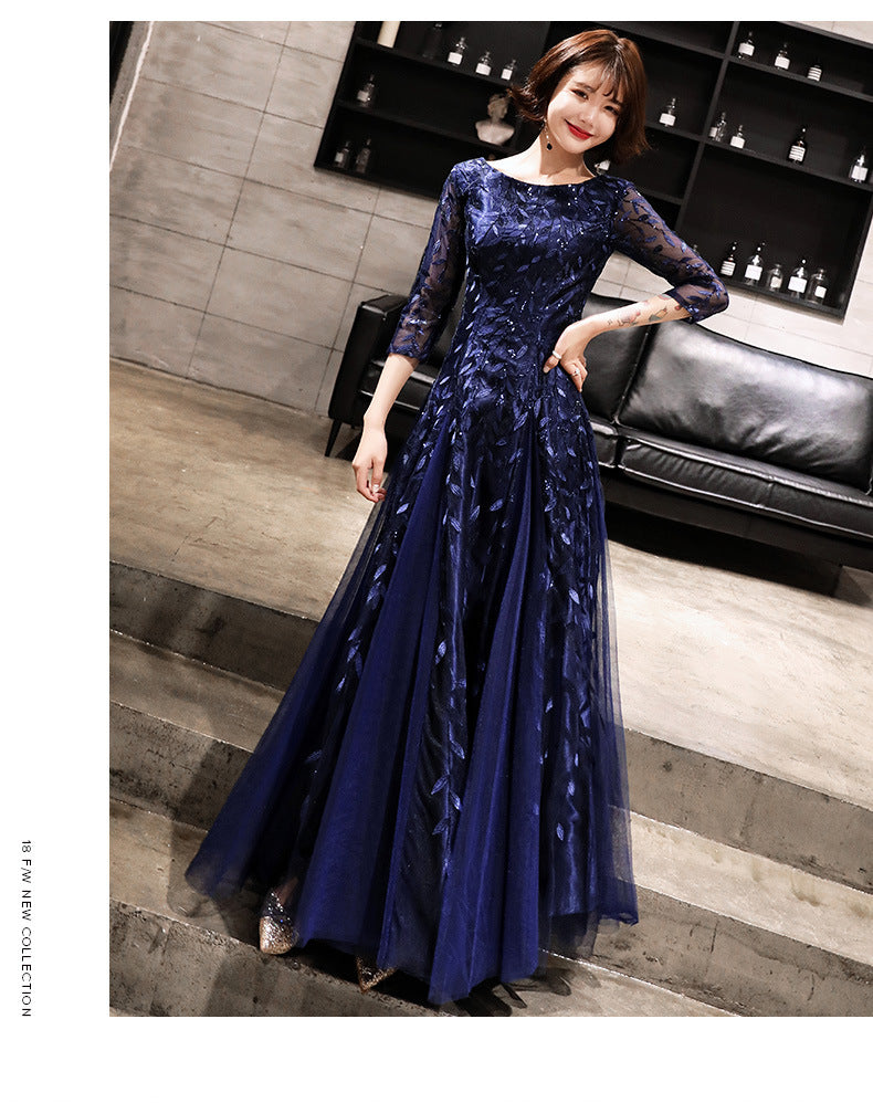 Fall 2024 New Evening Dress Women's Small Slim Student Host People's Congress Choir Anniversary Performance Costume