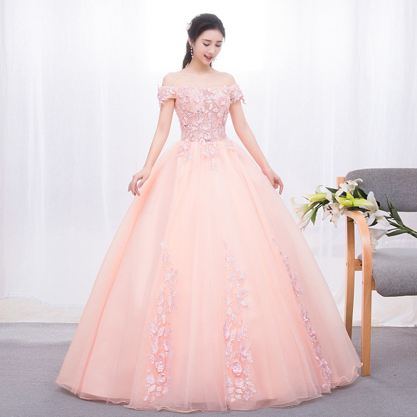 Adult Performance Chorus Clothing Female Student Graduation Party Bel Canto Solo Art Exam Dress Photo Studio Main Picture Photography Colored Mesh