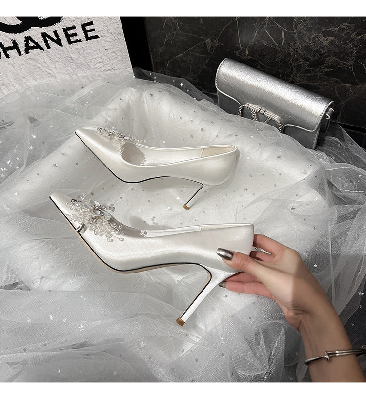 Wedding shoes high heels Rhinestone High Heel French H882