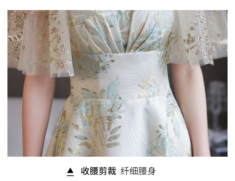 Daily Wearable French Suit 2024 New Summer Floral Bridesmaid Dress Dress Small Banquet Evening Dress
