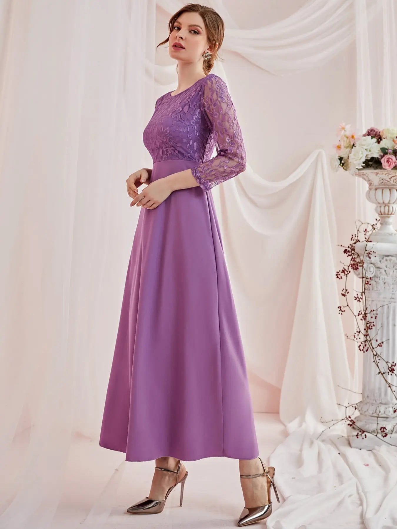 ZG-21651-1 European and American Women's Clothing Fashionable Autumn New Lace High Waist Dress in Stock Banquet Dress