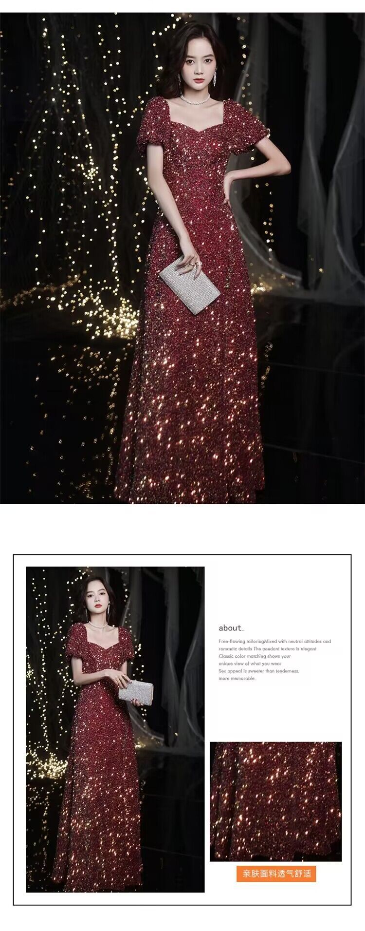 3183 Evening Dress Women's New Annual Party Banquet Temperament Entry Lux Niche High-End Host High Sense Dress