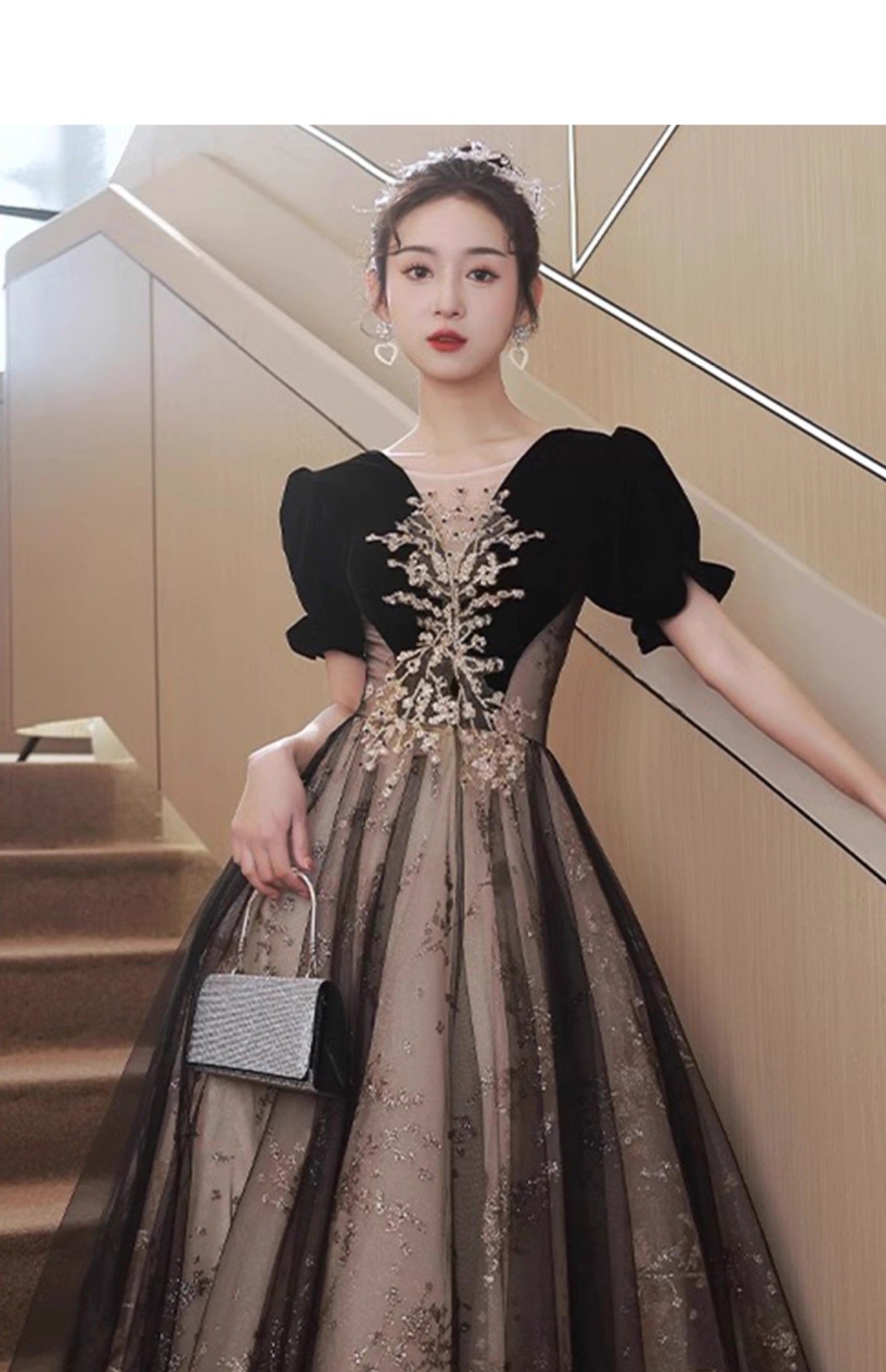 Banquet Evening Dress 2024 New Hepburn Style Annual Meeting Elegant Black Host's Dress Student Art Exam Dress