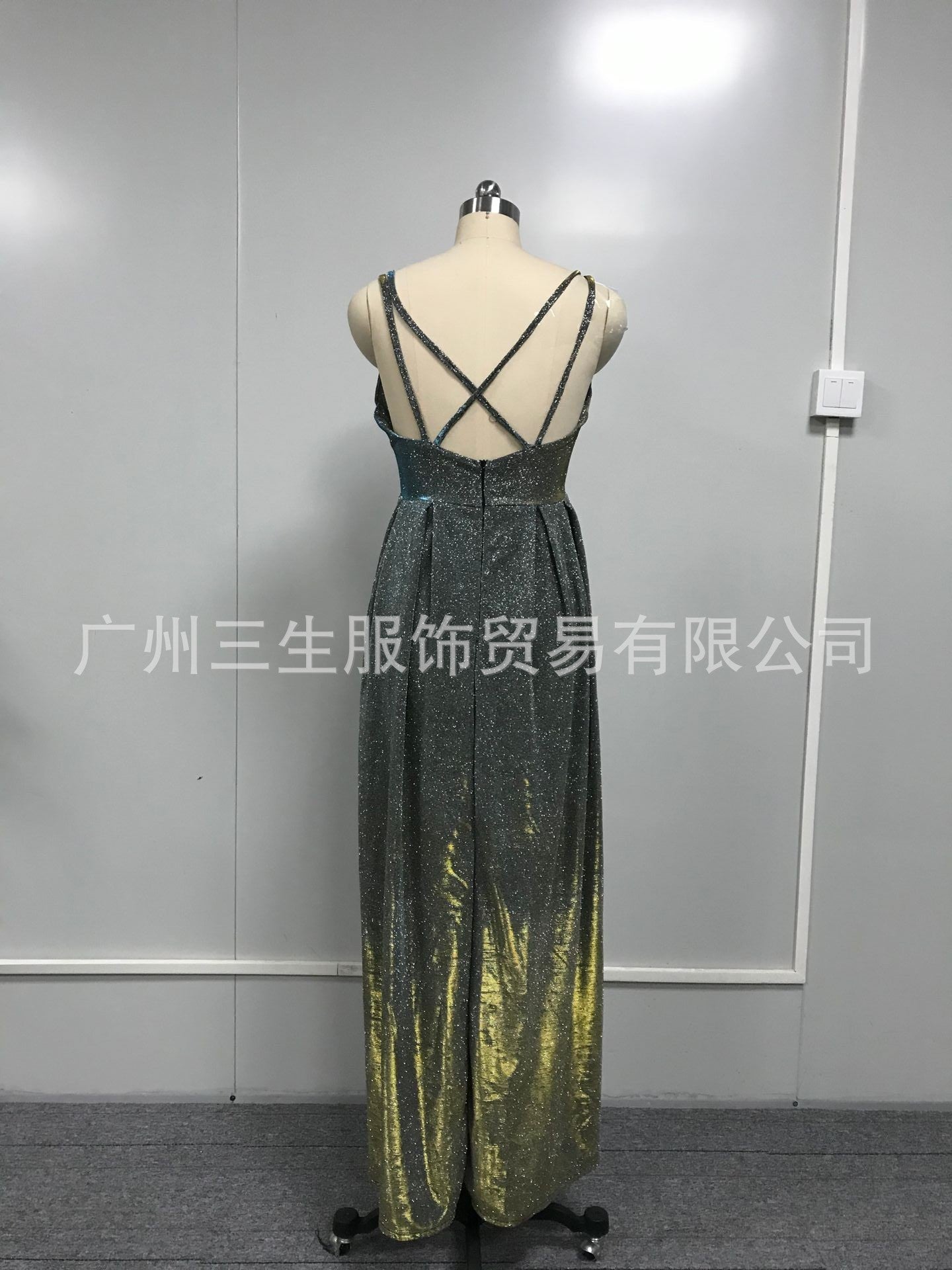 2024 European and American Foreign Trade Amazon AliExpress Wish New Tube Top Shiny Long Large Hem A- line Slimming Evening Dress