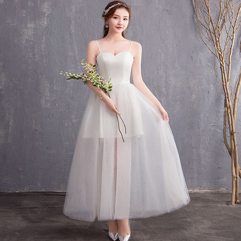 Performance Evening Dress Spring New Wedding Dress Bridesmaid Dress Strap Long Travel Photo Couple Photo Light Wedding Dress