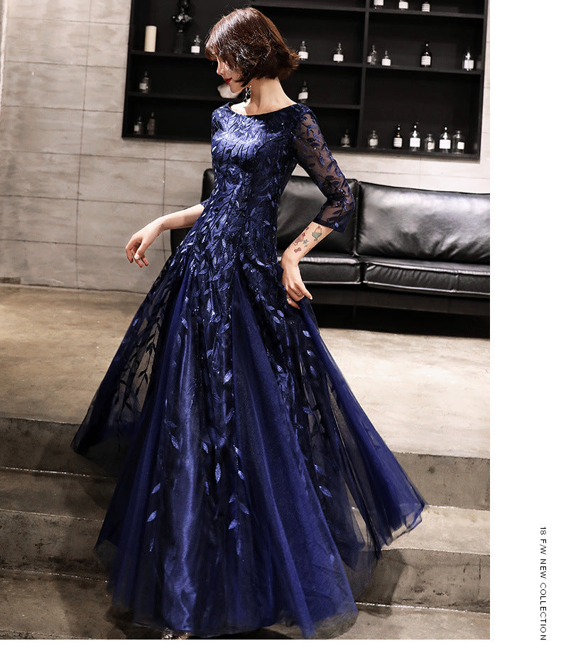 Fall 2024 New Evening Dress Women's Small Slim Student Host People's Congress Choir Anniversary Performance Costume