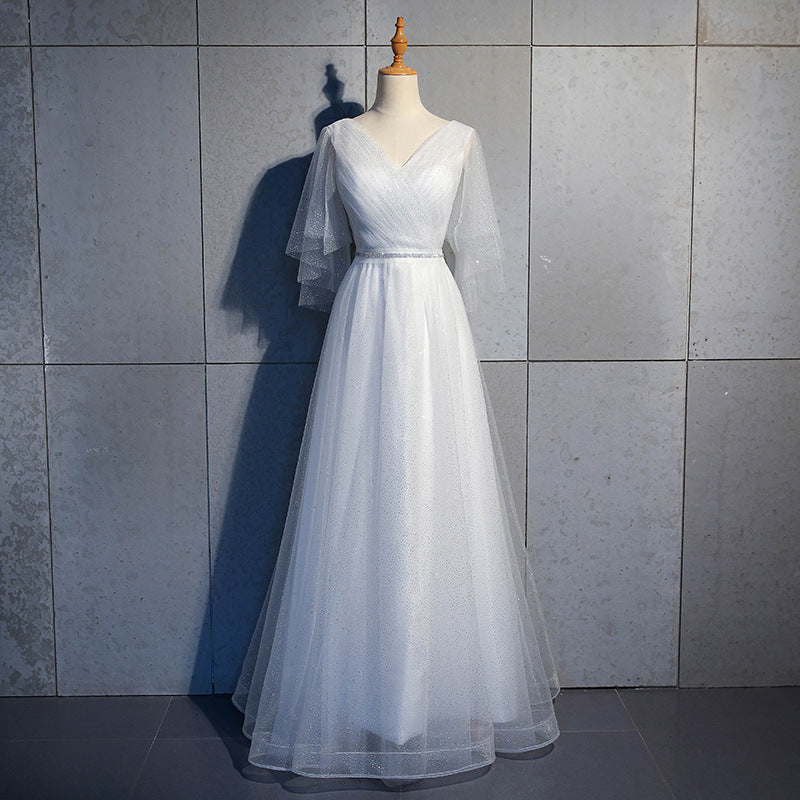 Chorus Dress 2024 New Mesh Elegant Long Banquet Dress Host Annual Meeting Chorus Costume Women