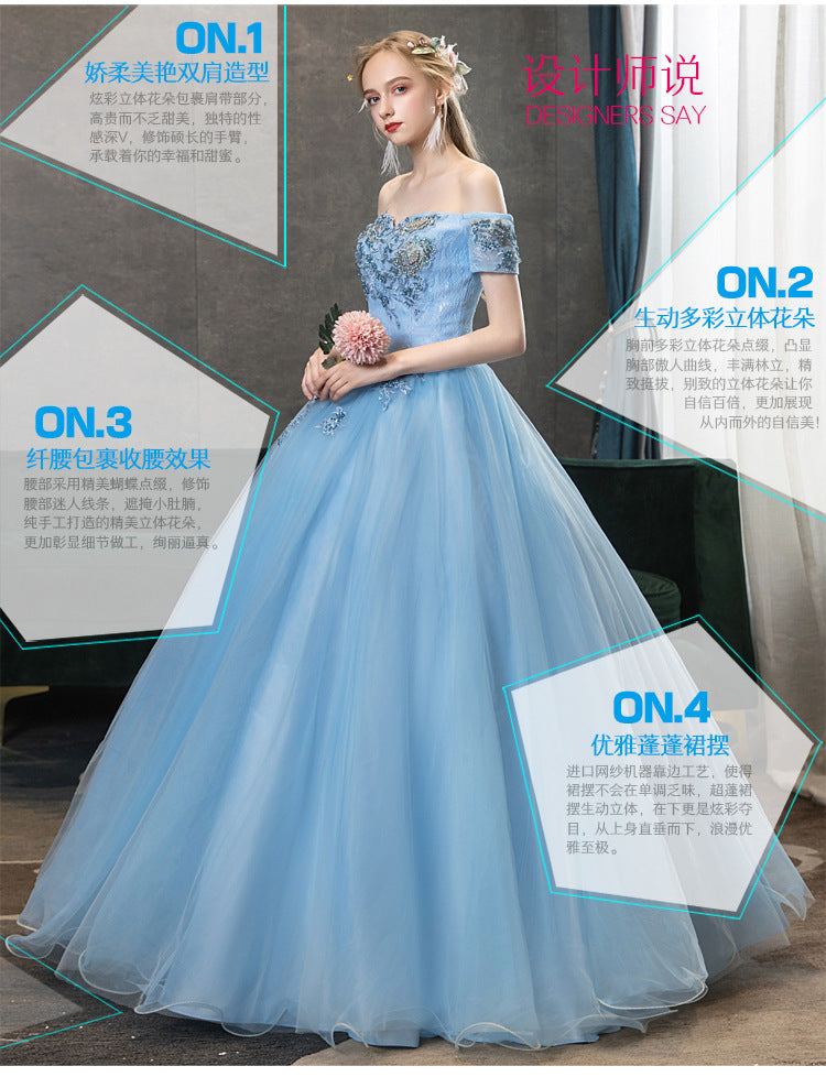 Evening Dress Pettiskirt Host Long Performance Dress Vocal Music Art Test Student Bel Canto Solo Stage Annual Party Dress Female