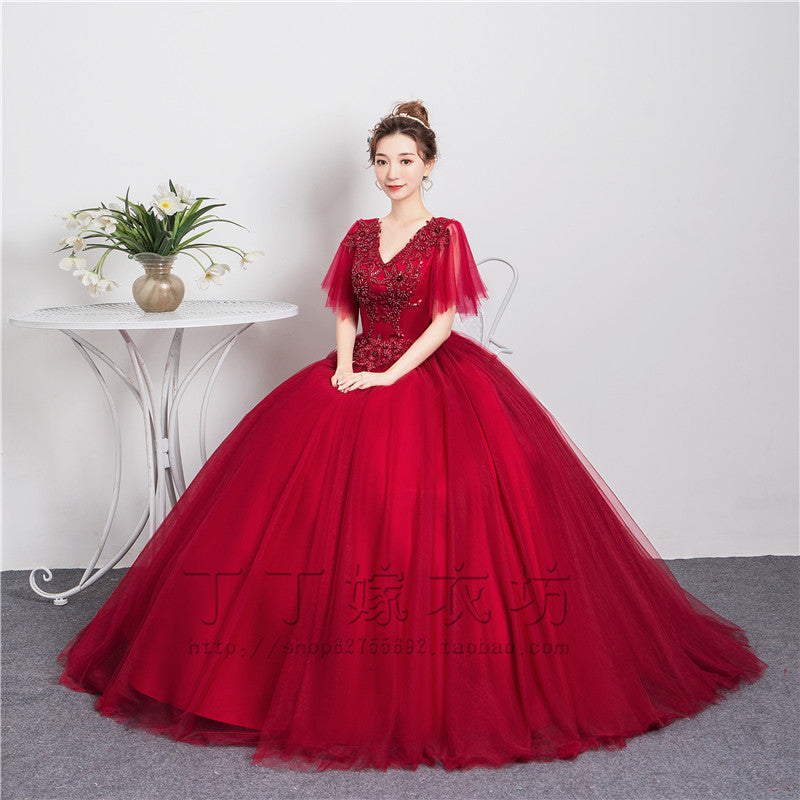 Colored Mesh 2024 New Bubble Skirt Vocal Music Student Art Exam Dress Female Long Bel Canto Solo Performance Costume Host