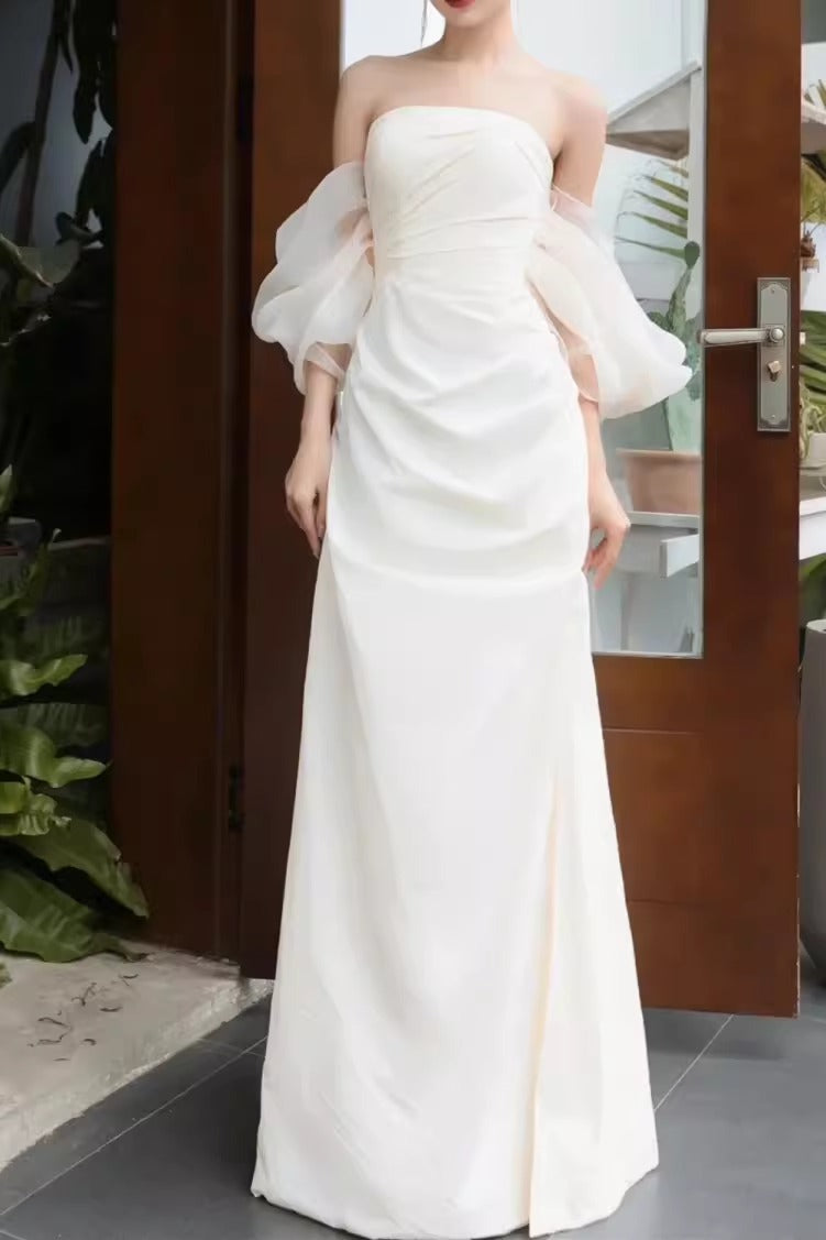 French Light Wedding Dress Bridal Outdoor Travel Shooting Dress Light Luxury Minority High-End Welcome Yarn Toast Dress