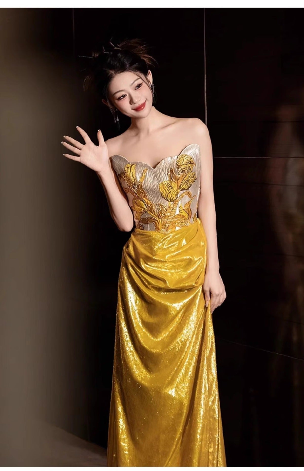 French Style Evening Dress for Women 2024 New Light Luxury Minority High-End Adult Ceremony Tube Top Engagement Dress Banquet Trailing