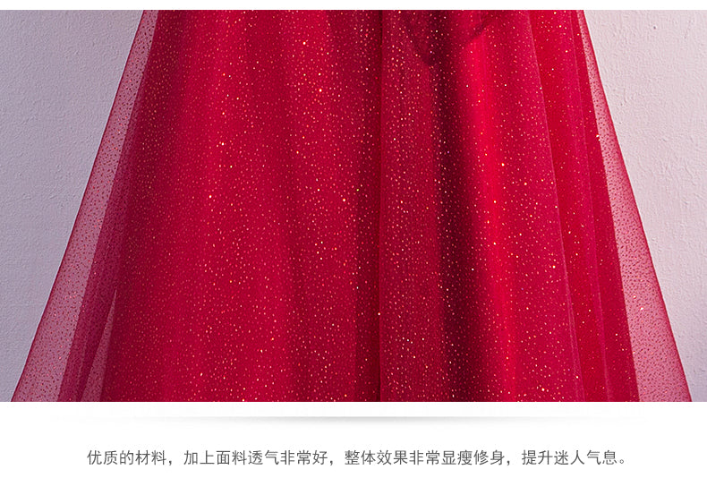 Chorus Dress 2024 New Mesh Elegant Long Banquet Dress Host Annual Meeting Chorus Costume Women