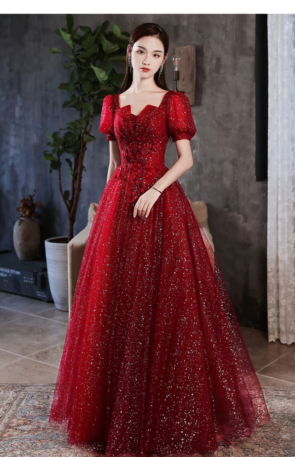 Toast Dress Bride 2024 Red New Style Wedding High-End Elegant Engagement Evening Dress Women's Gauze Dress Autumn