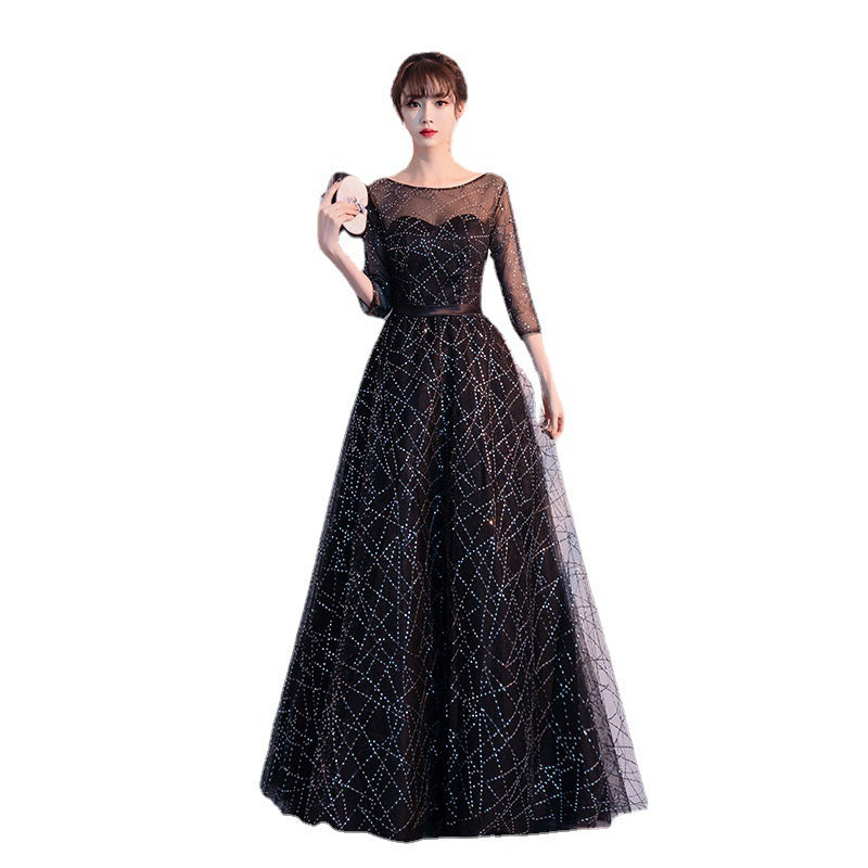 Choir Performance Costume Long Dress Female 2024 New Chorus Solo Conductor Dress Long Host Evening Dress