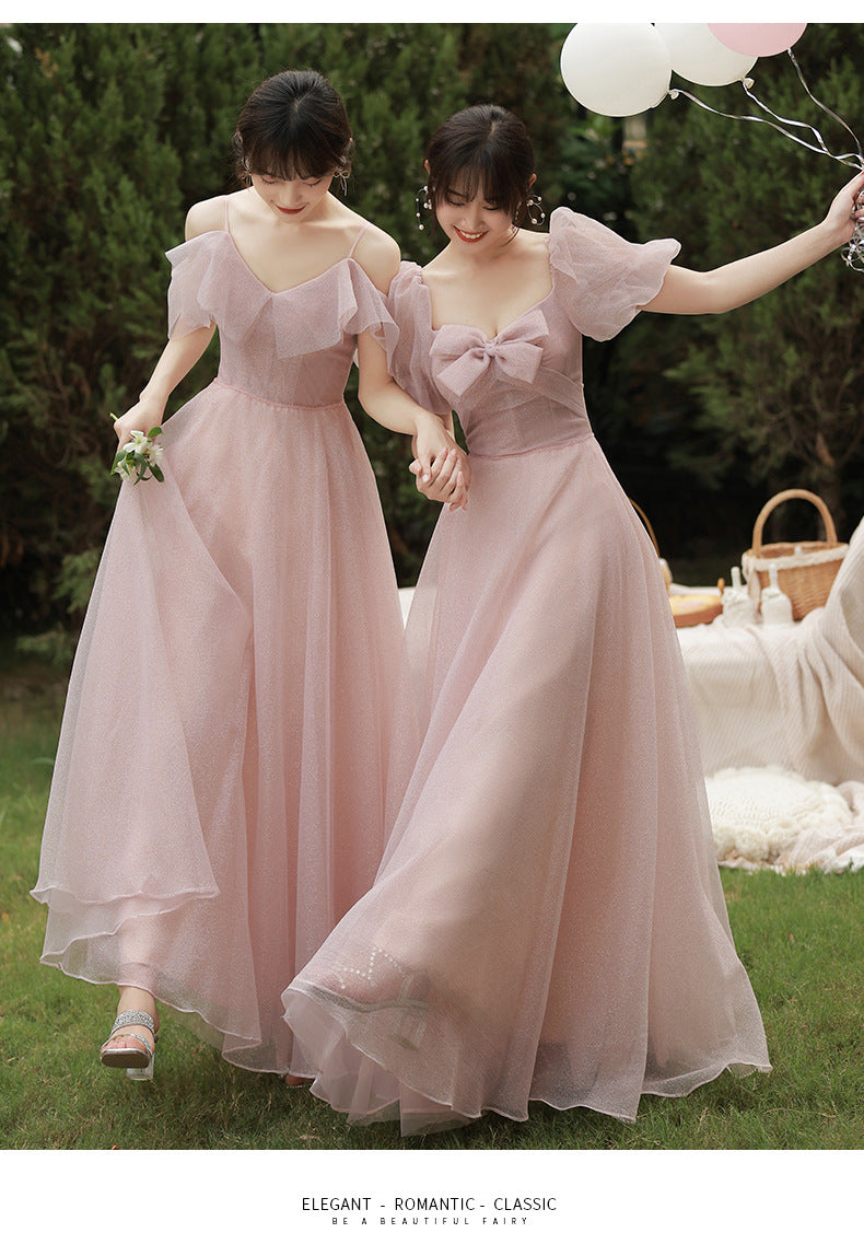 Bridesmaid Dress 2024 New Summer Long Fairy Temperament Slimming Niche Ladybros' Dress Girlfriends Clothes Simple and Elegant