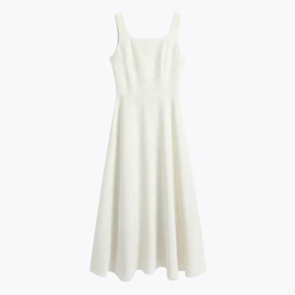 French Style White Dress 2024 New Sleeveless Vest Dress for Women Summer Fashion Slimming Long Dress