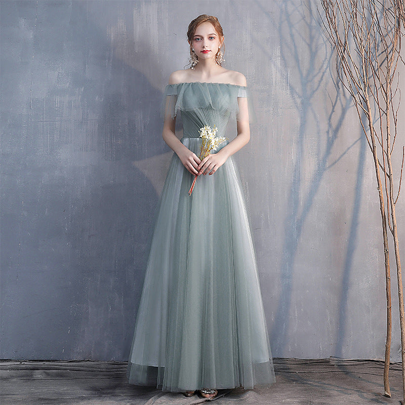 Bridesmaid Dress 2024 New Spring Mori Fairy Bridesmaid Ladybro Dress Dress Long Slim-Fit Banquet Evening Dress for Women