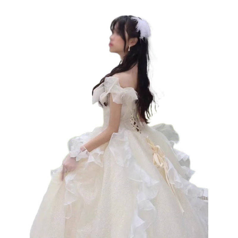 Princess Escape Evening Dress High-End Affordable Luxury 2024 New Fairy Host Pettiskirt Vocal Music Art Test Adult Ceremony
